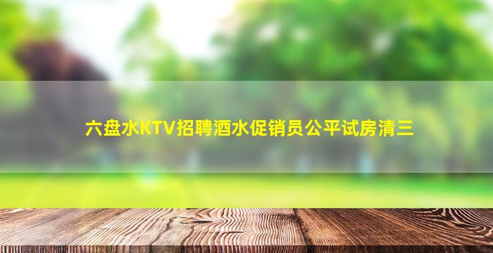 六盘水KTV招聘酒水促销员公平试房清三